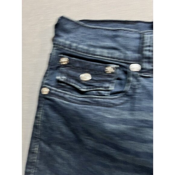 True Religion Geno Relaxed‎ Slim Jeans Mens 34x25 Blue Dark Wash Flap Pockets. - Picture 3 of 12